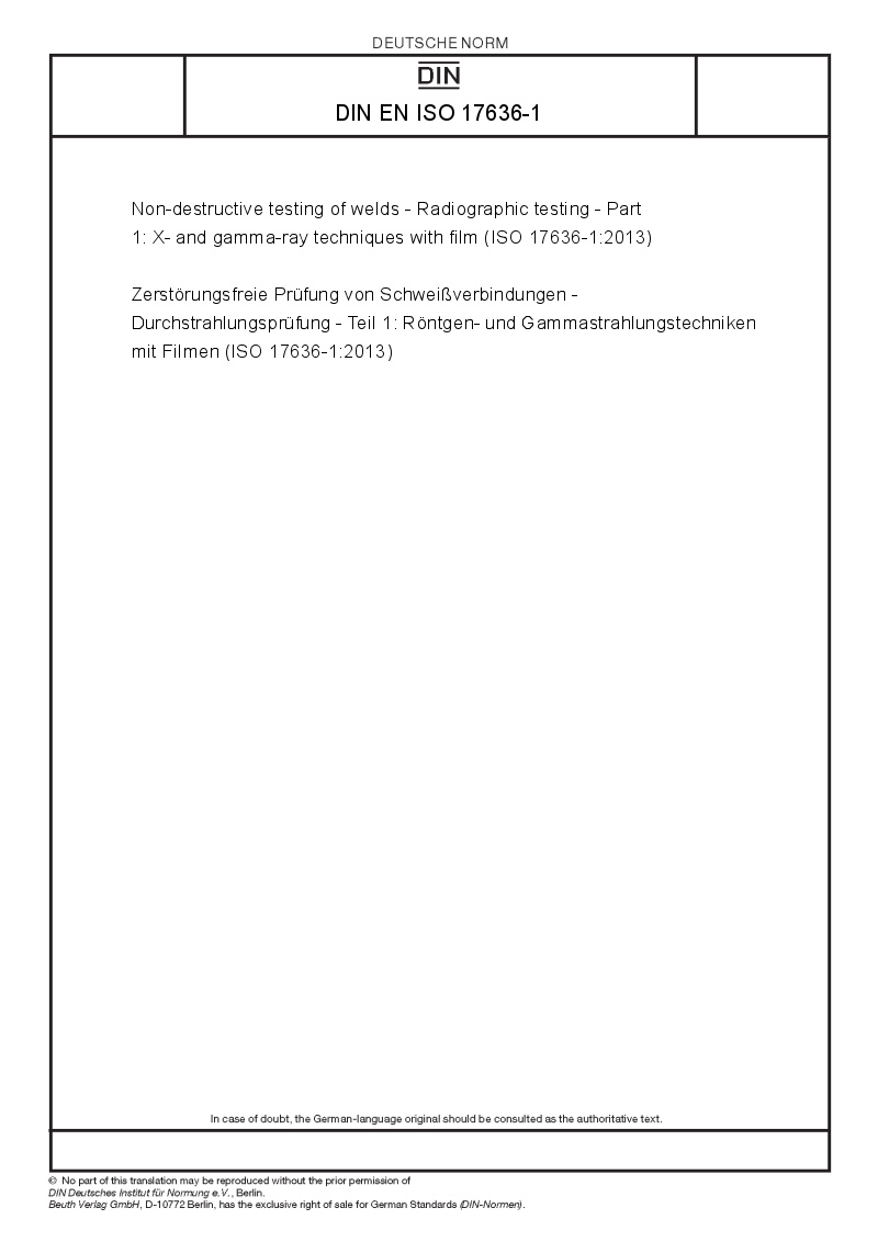 Din En Iso 17636-1 - European Standards