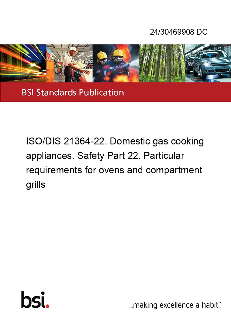 24/30469908 DC ISO/DIS 2136422. Domestic gas cooking appliances