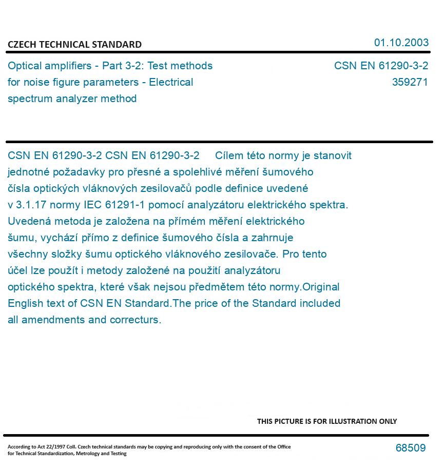 CSN EN 6129032 Optical amplifiers Part 32 Test methods for
