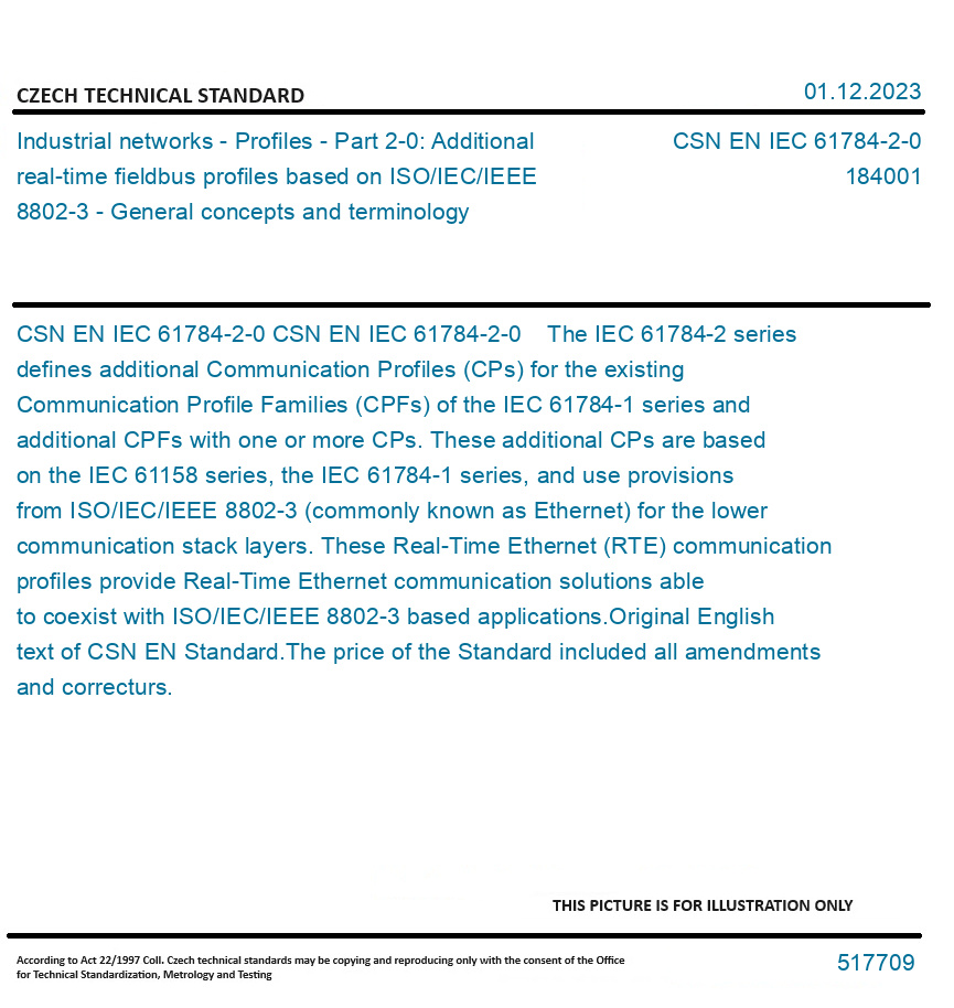 CSN EN IEC 6178420 Industrial networks Profiles Part 20