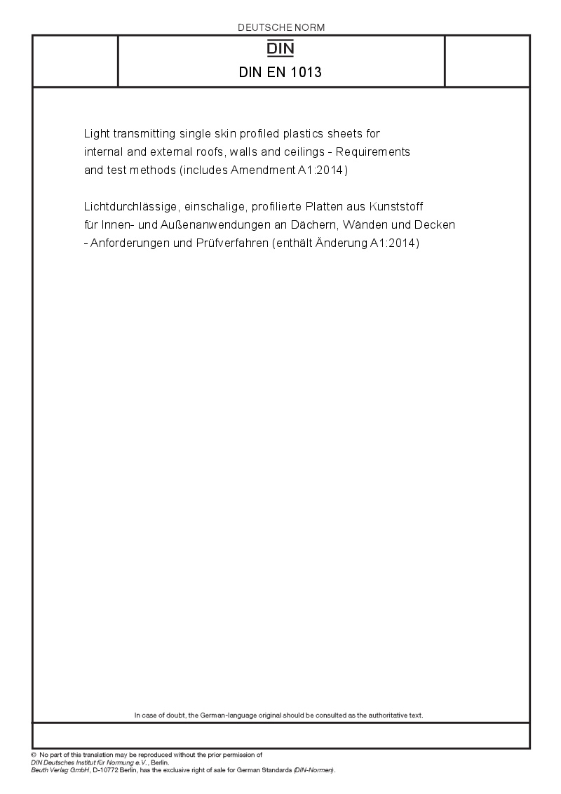 DIN EN 1013 - European Standards