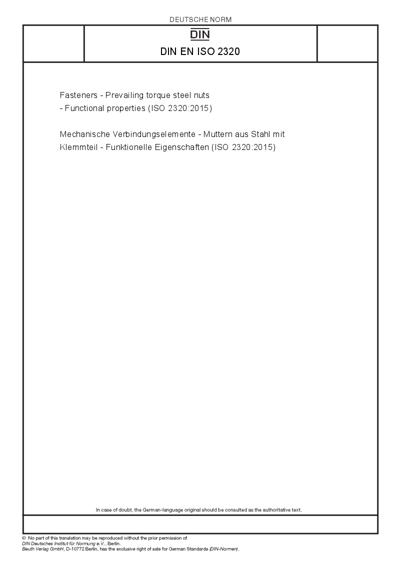 DIN EN ISO 2320 - European Standards