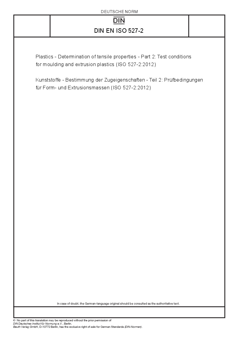 DIN EN ISO 527-2 - European Standards