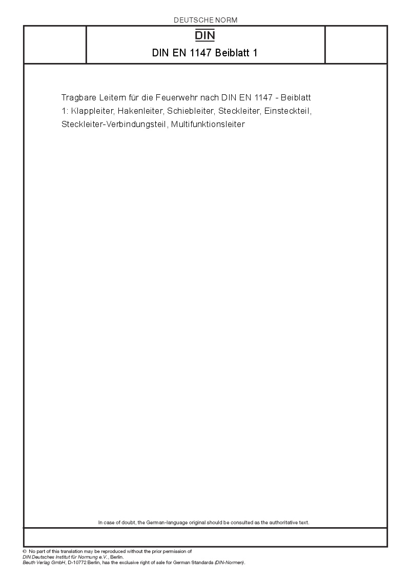 DIN EN 1147 Beiblatt 1