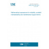 UNE EN 61703:2021 Mathematical expressions for reliability, availability, maintainability and maintenance support terms