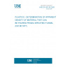 UNE EN ISO 60:2000 PLASTICS - DETERMINATION OF APPARENT DENSITY OF MATERIAL THAT CAN BE POURED FROM A SPECIFIED FUNNEL (ISO 60:1977)