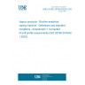UNE EN ISO 20768:2022/A1:2025 Vapour products - Routine analytical vaping machine - Definitions and standard conditions - Amendment 1: Correction of puff profile requirements (ISO 20768:2018/Amd 1:2025) UNE EN ISO 20768:2022/A1:2025 Vapour products - Routine analytical vaping machine - Definitions and standard conditions - Amendment 1: Correction of puff profile requirements (ISO 20768:2018/Amd 1:2025)