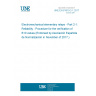 UNE EN 61810-2-1:2017 Electromechanical elementary relays - Part 2-1: Reliability - Procedure for the verification of B10 values (Endorsed by Asociación Española de Normalización in November of 2017.)