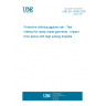 UNE EN 14360:2005 Protective clothing against rain - Test method for ready made garments - Impact from above with high energy droplets