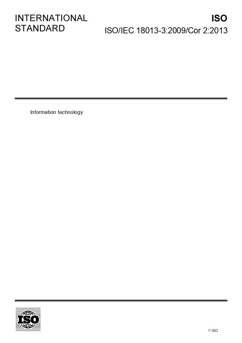 ISO/IEC 18013-3:2009/Cor 2:2013