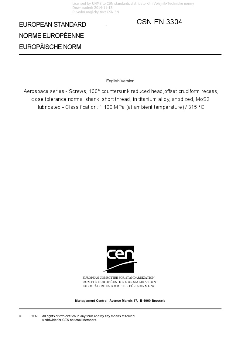 EN 3304 - European Standards