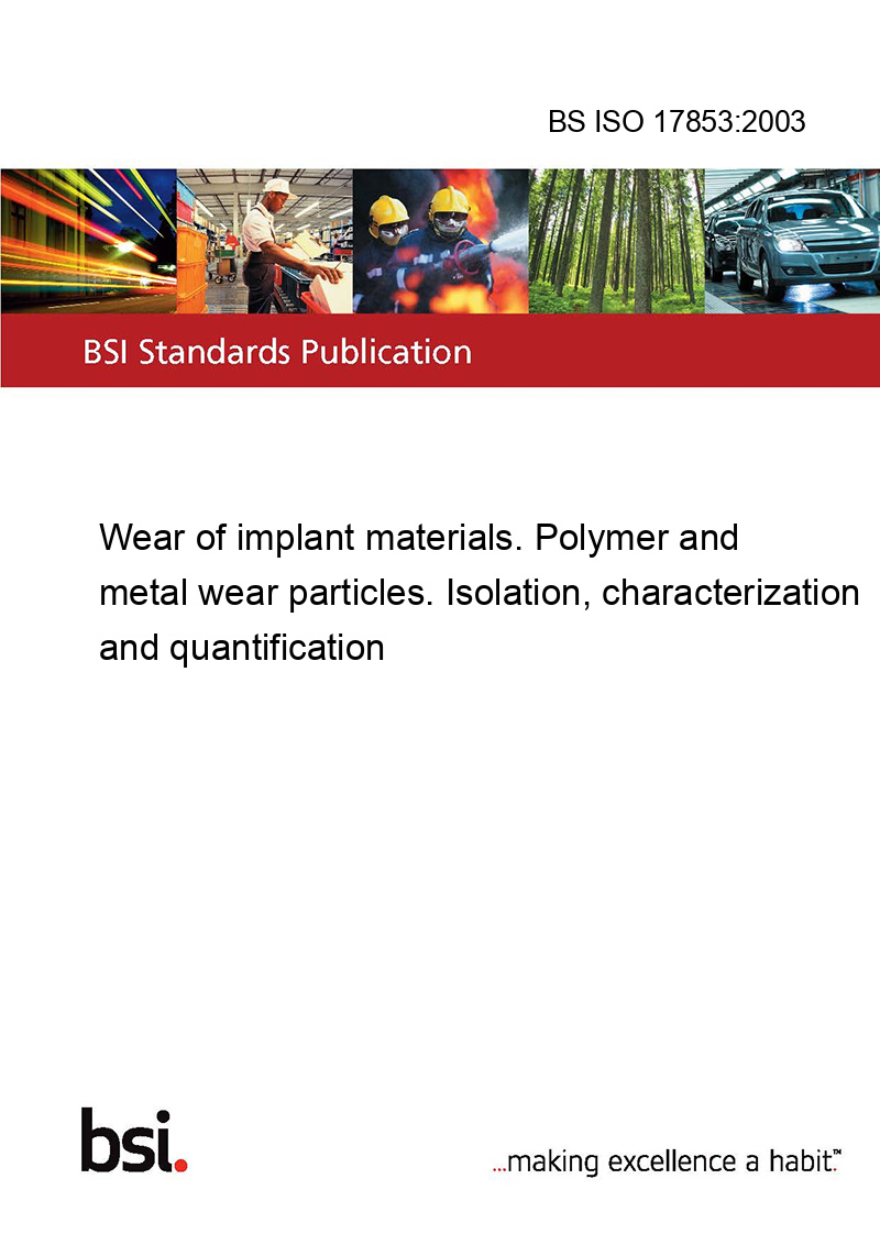 BS ISO 17853:2003 Wear of implant materials. Polymer and metal wear ...