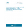 UNE EN ISO 16808:2023 Metallic materials - Sheet and strip - Determination of biaxial stress-strain curve by means of bulge test with optical measuring systems (ISO 16808:2022)