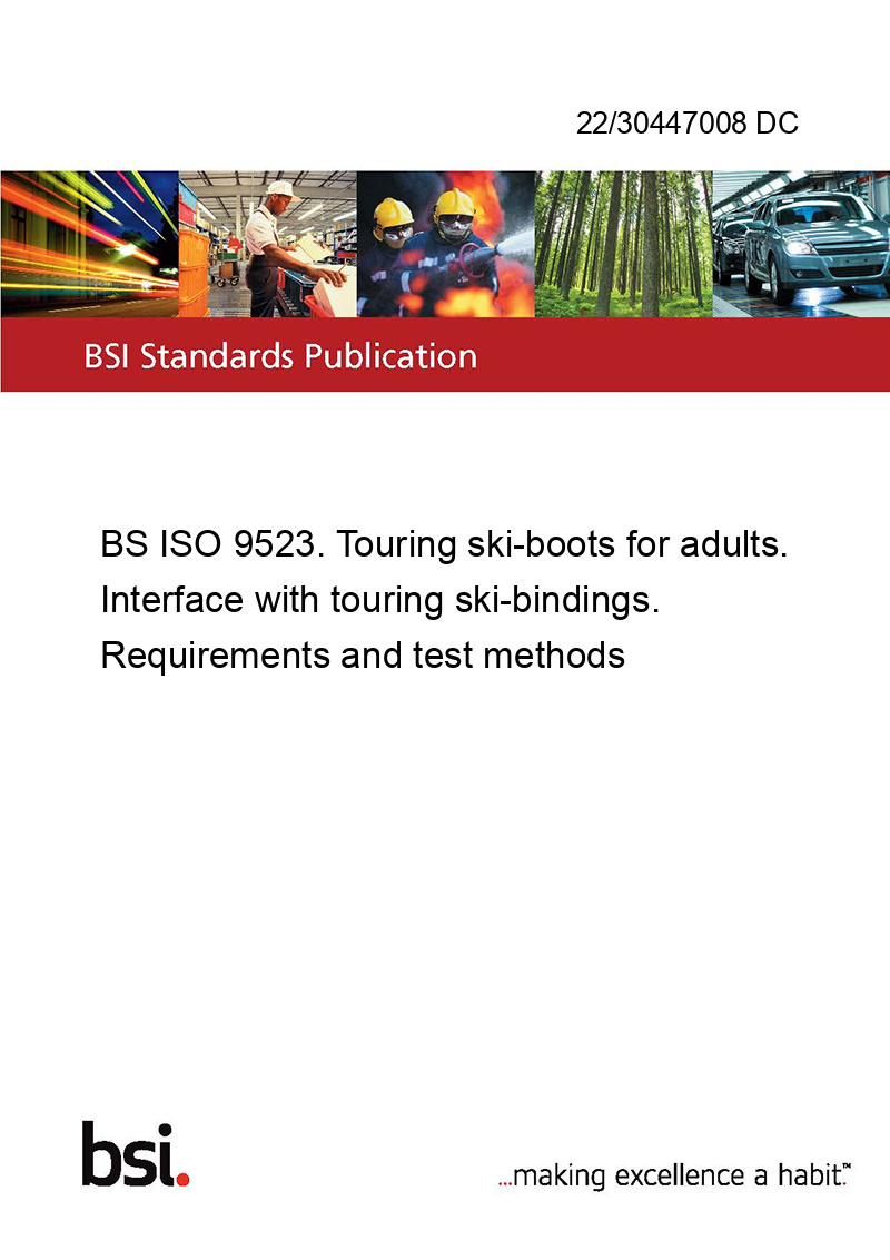 22/30447008 DC BS ISO 9523. Touring skiboots for adults. Interface