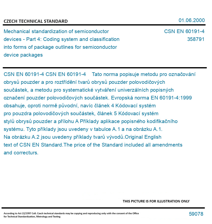 Part Number Standardization CSN EN 60191-4 - Mechanical standardization of semiconductor devices ...