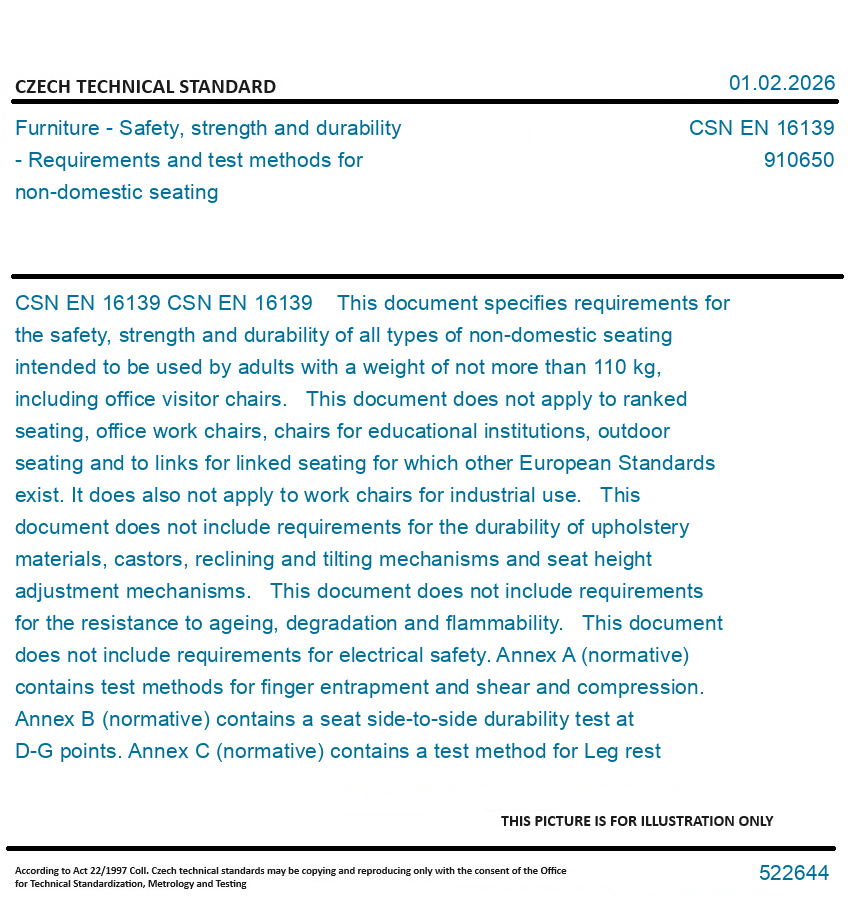 16139 CSN EN 16139 - Furniture - Safety, strength and durability ...