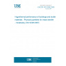 UNE EN ISO 9346:2009 Hygrothermal performance of buildings and building materials - Physical quantities for mass transfer - Vocabulary (ISO 9346:2007)
