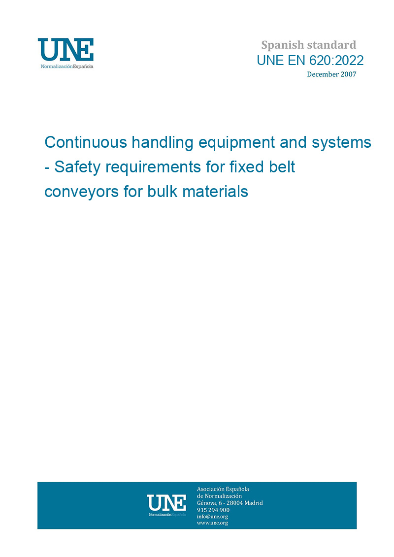 UNE EN 6202022 Continuous handling equipment and systems Safety