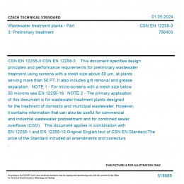 CSN EN 122553 Wastewater treatment plants Part 3 Preliminary