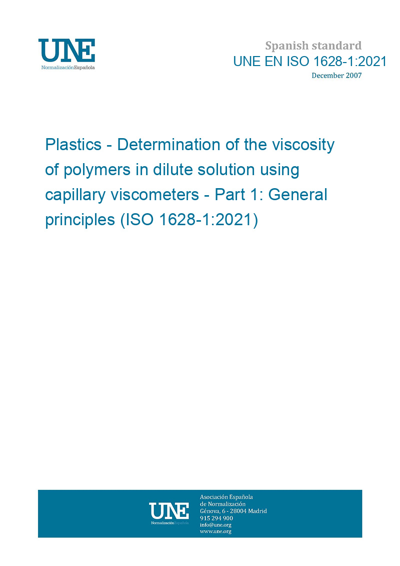 UNE EN ISO 162812021 Plastics Determination of the viscosity of