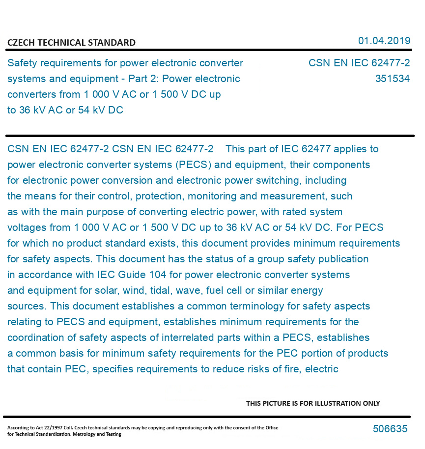 CSN EN IEC 624772 Safety Requirements For Power Electronic Converter CSN EN IEC 624772 Safety Requirements For Power Electronic Converter