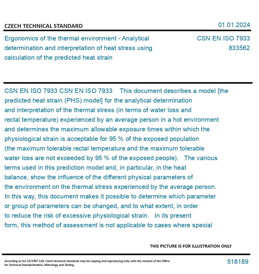 CSN EN ISO 7933 Ergonomics Of The Thermal Environment Analytical 