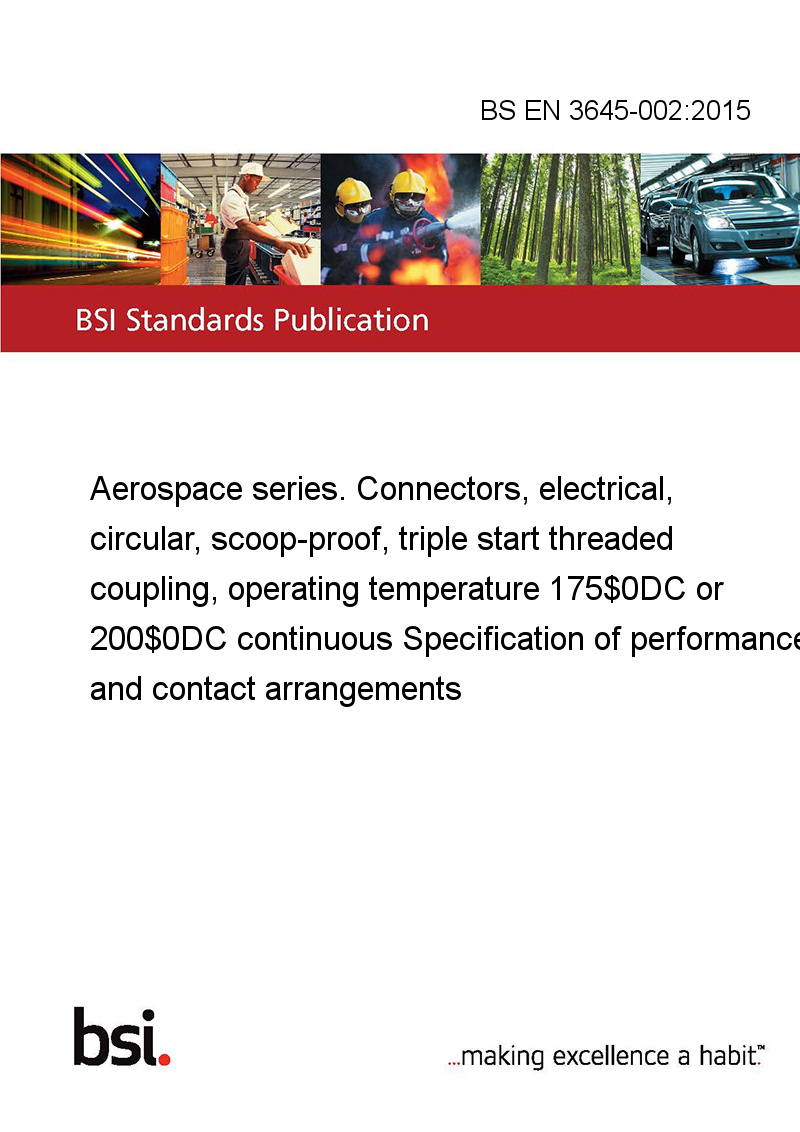 BS EN 36450022015 Aerospace series. Connectors, electrical, circular