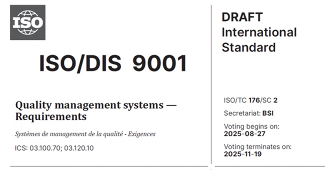 ISO/DIS 9001:DRAFT Quality management systems - Requirements