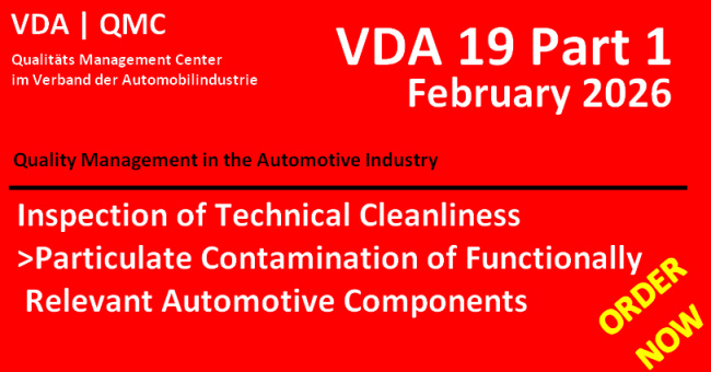 VDA 19.1 - Inspection of Technical Cleanliness >Particulate Contamination of Functionally Relevant Automotive Components / 3rd Revised Edition, 2026