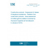 UNE CEN/TR 17113:2017 Construction products - Assessment of release of dangerous substances - Radiation from construction products - Dose assessment of emitted gamma radiation (Endorsed by Asociación Española de Normalización in January of 2018.)