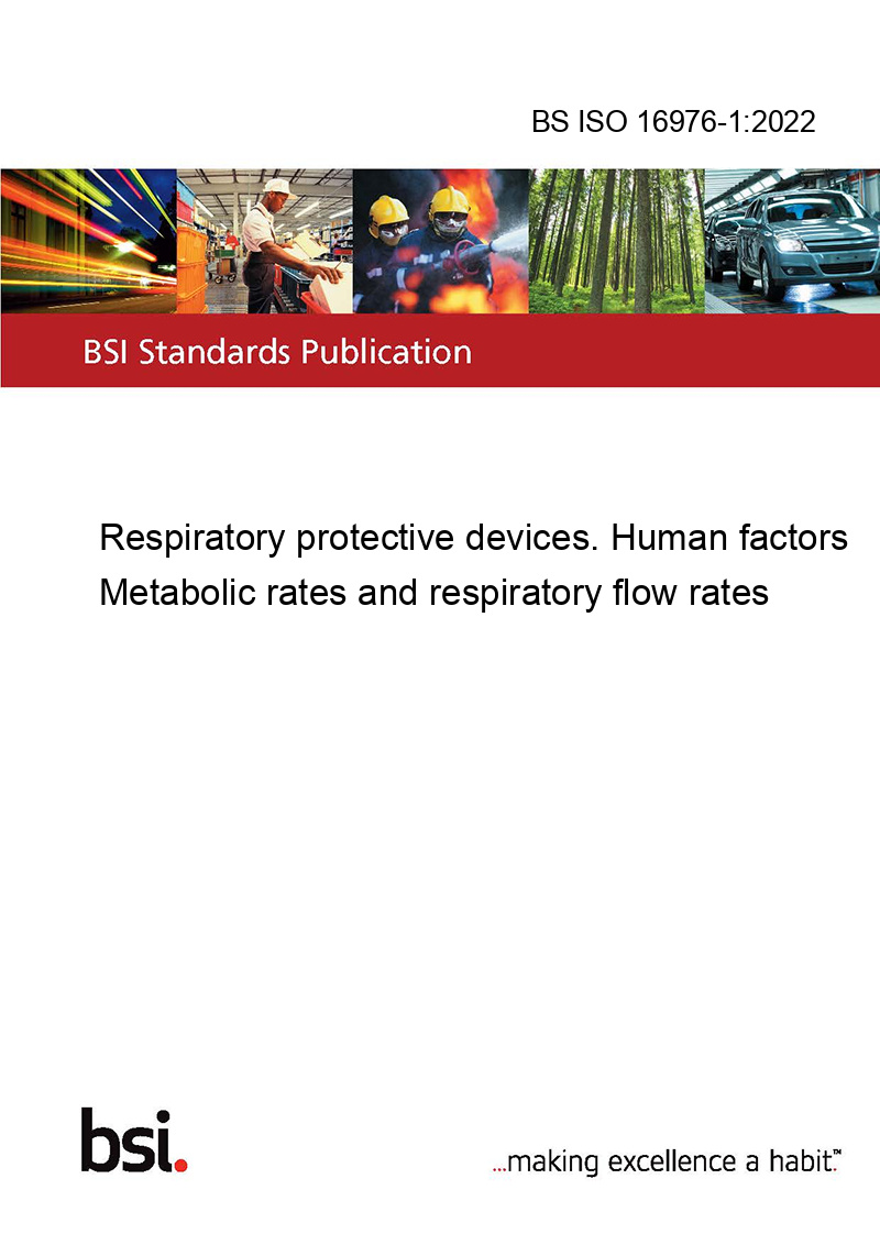 BS ISO 1697612022 Respiratory protective devices. Human factors