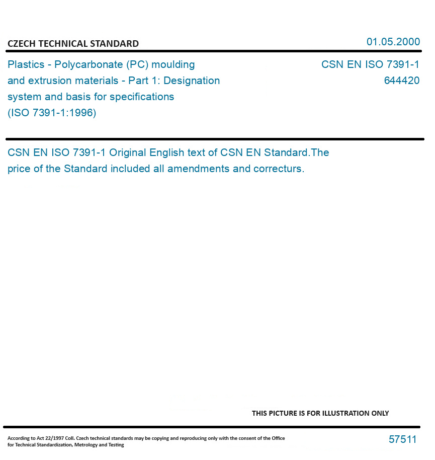 CSN EN ISO 7391-1 - Plastics - Polycarbonate (PC) moulding and ...