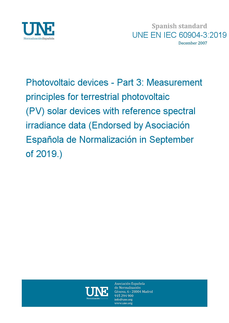 UNE EN IEC 60904-3:2019