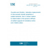 UNE EN ISO 10846-3:2003 Acoustics and vibration. Laboratory measurements of vibro-acoustic transfer properties of resilient elements. Part 3: Indirect method for determination of the dynamic stiffness of resilient supports for translatory motion. (ISO 10846-3:2002)