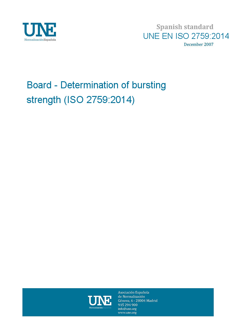une-en-iso-2759-2014-board-determination-of-bursting-strength-iso-2759-2014-european-standards
