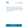 UNE EN ISO 12625-12:2024 Tissue paper and tissue products - Part 12: Determination of tensile strength of perforated lines and calculation of perforation efficiency (ISO 12625-12:2023)