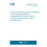 UNE EN ISO 19679:2021 Plastics - Determination of aerobic biodegradation of non-floating plastic materials in a seawater/sediment interface - Method by analysis of evolved carbon dioxide (ISO 19679:2020)