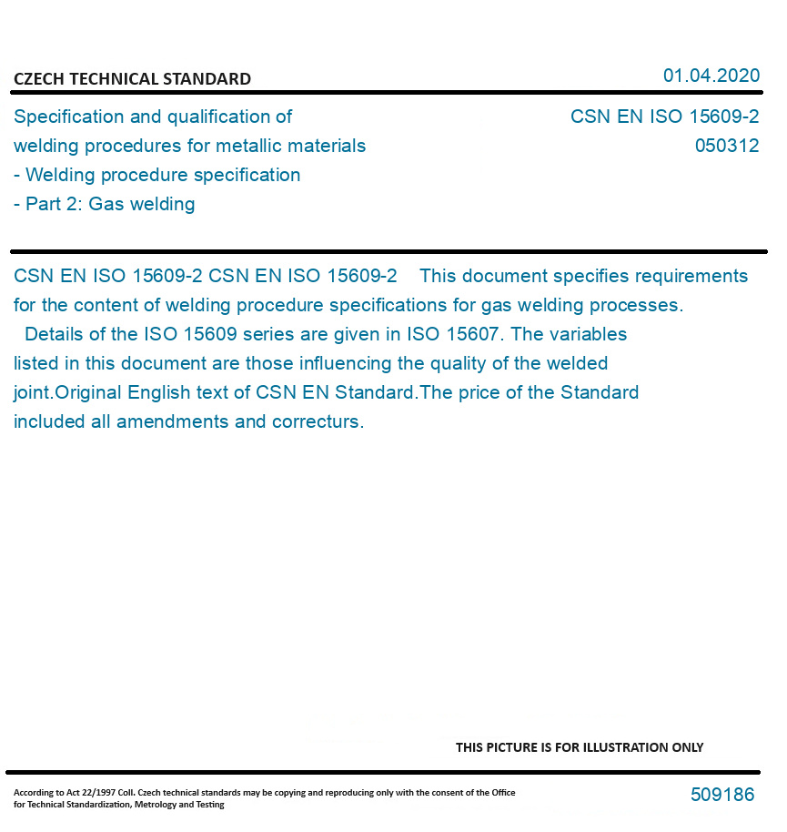CSN EN ISO 156092 Specification and qualification of welding