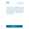 UNE EN ISO 7346-1:1998 WATER QUALITY. DETERMINATION OF THE ACUTE LETHAL TOXICITY OF SUBSTANCES TO A FRESHWATER FISH [BRACHYDANIO RERIO HAMILTON-BUCHANAN (TELEOSTEI, CYPRINIDAE)]. PART 1: STATIC METHOD. (ISO 7346-1:1996).