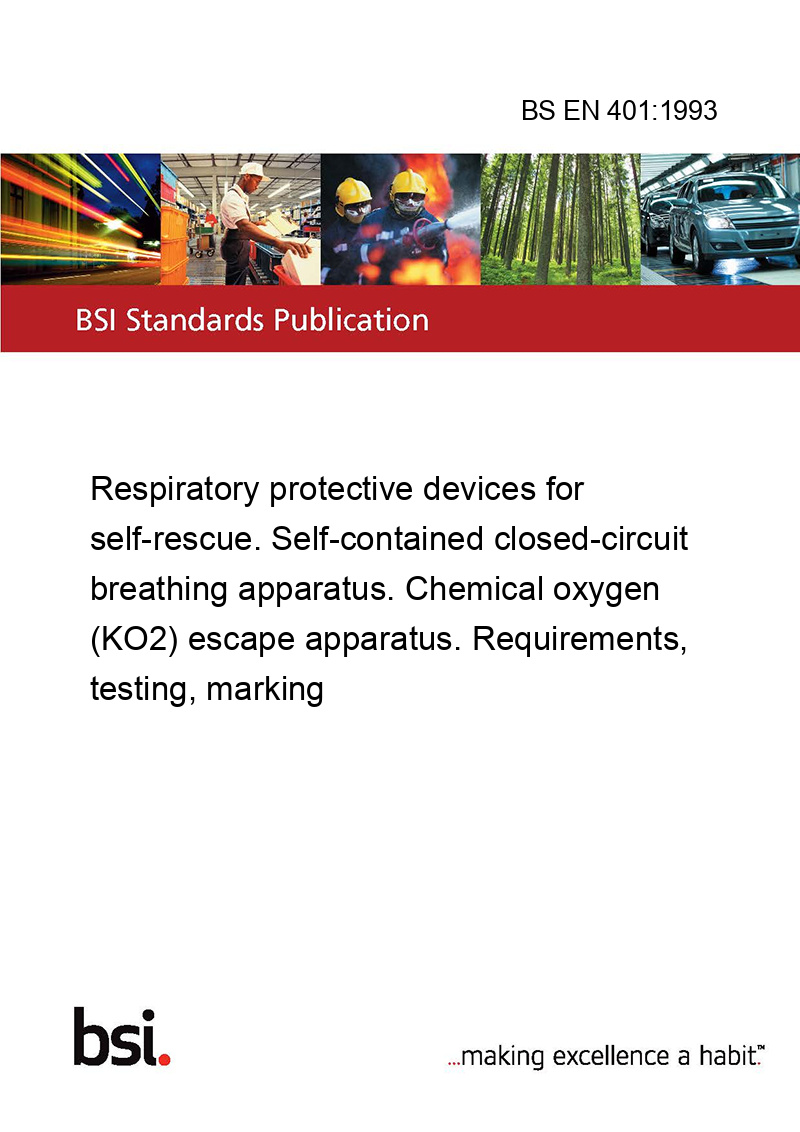 Block 401 O2 BS EN 401:1993 Respiratory protective devices for self-rescue. Self ...