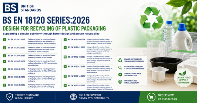 BS EN 18120 Series:2026 – Packaging Design for Recycling of Plastic Packaging
