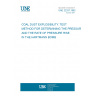 UNE 22337:1992 COAL DUST EXPLOSIBILITY. TEST METHOD FOR DETERMINING THE PRESSURE AND THE RATE OF PRESSURE RISE IN THE HARTMANN BOMB